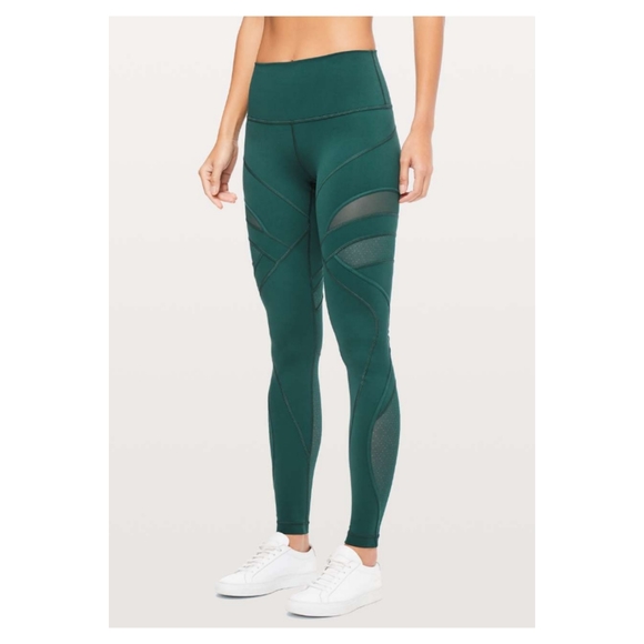Lululemon Wunder Under High-Rise Tight - Mesh - 28" - Royal Emerald - Picture 3 of 10
